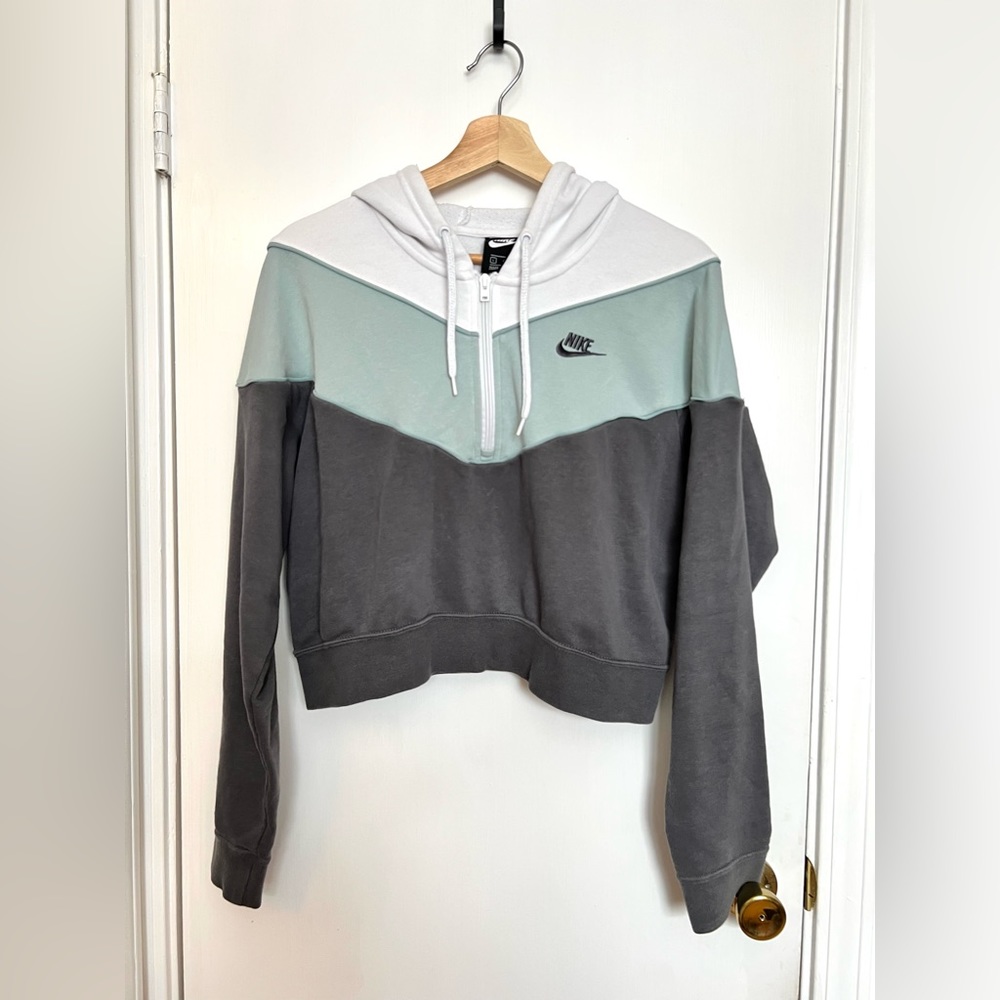 Nike Cropped Half Zip Sweatshirt Hoodie